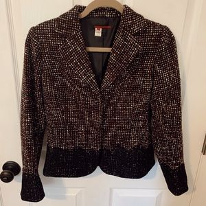anthropologie tapemeasure black tweed blazer